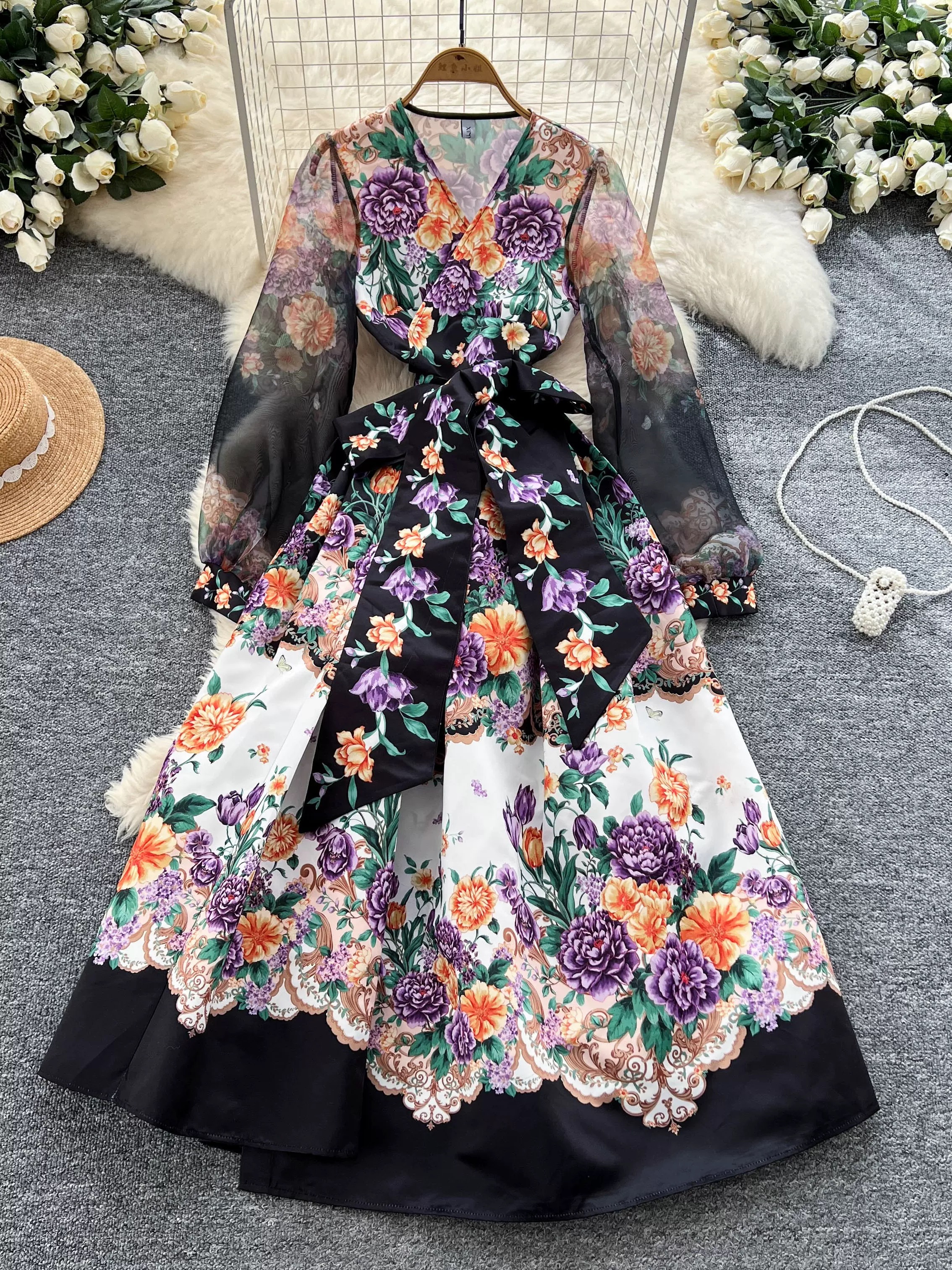 Try a different angle print dress ED192 images